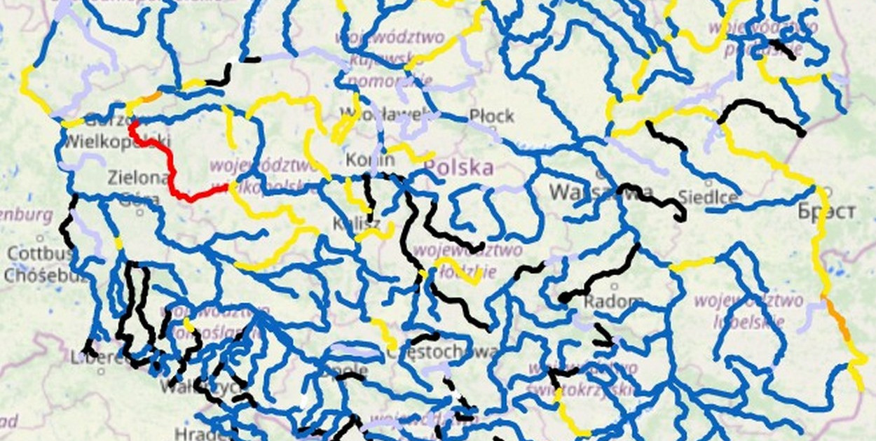 Stan wody w rzekach (IMGW-PIB)
