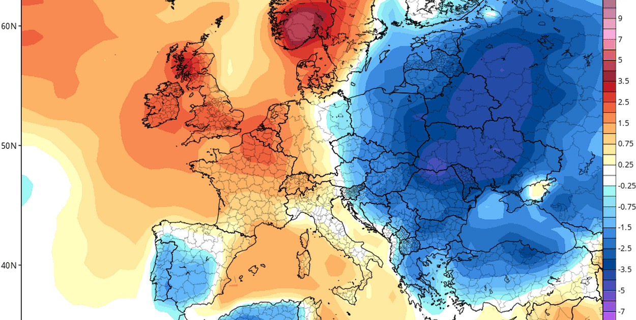 Zdj. Anomalia temperatury powietrza w okresie od 11 do 18 maja 2025 r. – źródło: https://www.tropicaltidbits.com/