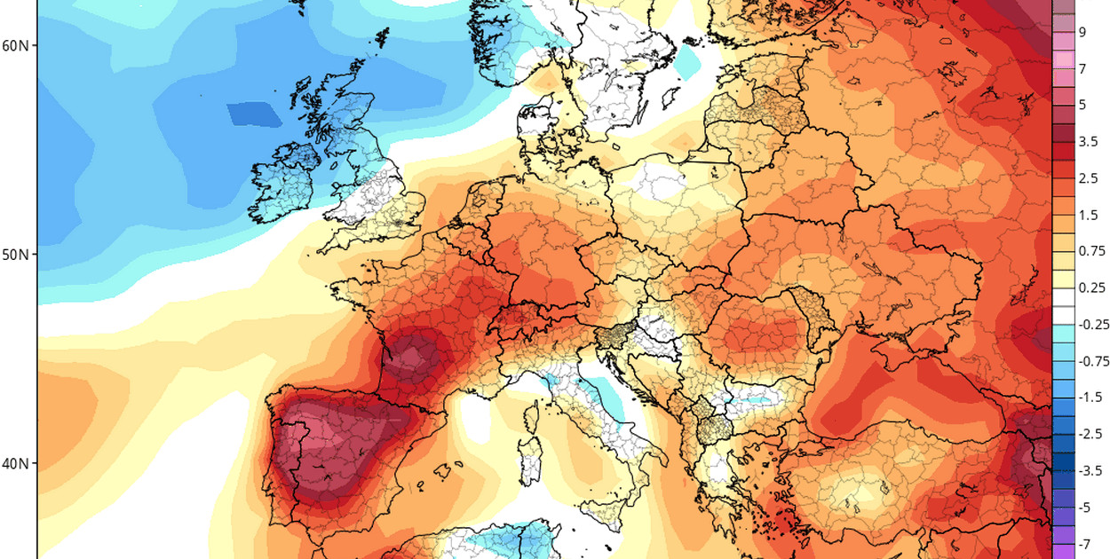 Anomalia temperatury powietrza do 10 sierpnia 2025 r. -https://www.tropicaltidbits.com/