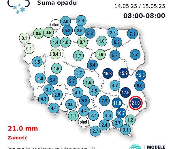 Środa - podsumowanie opadów i burz (mapy)-3188