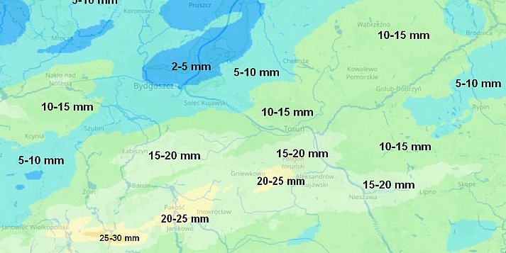 Czwartkowo-piątkowe opady i burze (mapy)
