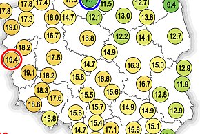 Sobota z prawie rekordową temperaturą maksymalną...