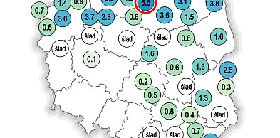 W nocy z soboty na niedzielę pojawiły się na ogół symboliczne opady