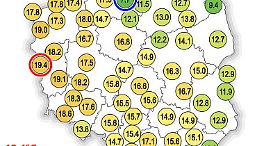 Sobota z prawie rekordową temperaturą maksymalną...