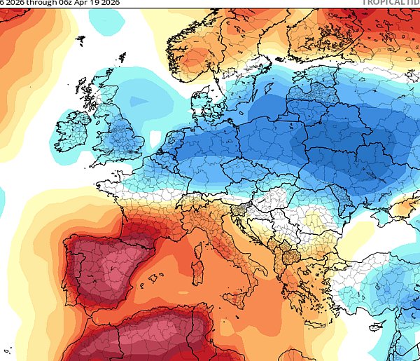 Przeważnie chłodna wersja wiosny, z przymrozkami i nadal niewiele opadów.