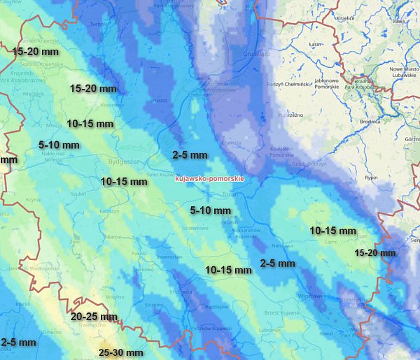 Sumy opadów atmosferycznych pn/wt (18/19.05.2026 r.)