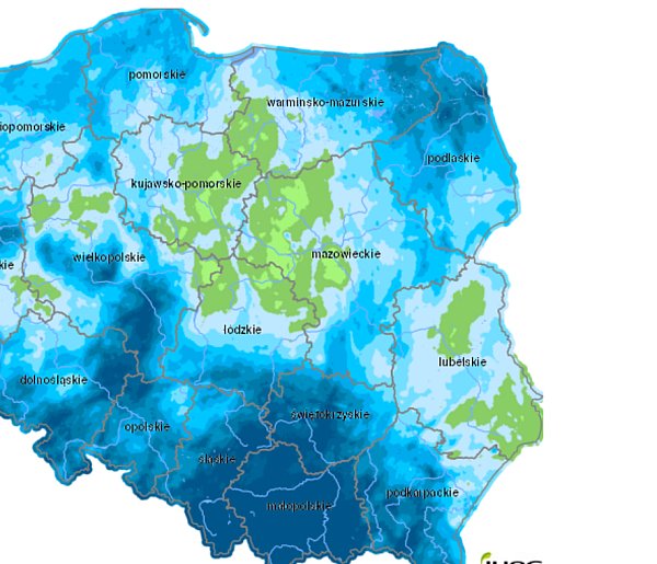 Klimatyczny Bilans Wodny - spory deficyt wody w glebie