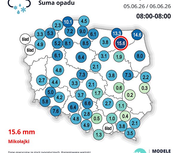 Miejscami spore sumy opadów (piątek / sobota), a to nie koniec...
