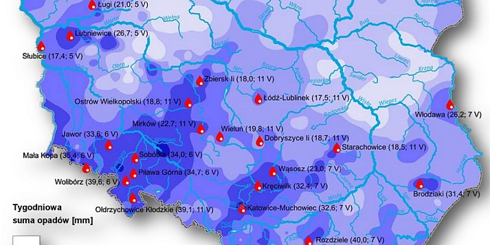 W dniach 5-13 maja zmierzono spore sumy opadów na terenie Polski
