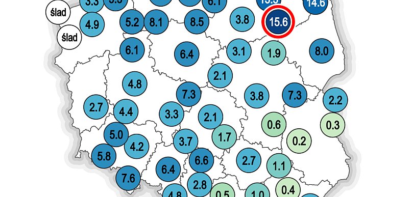 Miejscami spore sumy opadów (piątek / sobota), a to nie koniec...