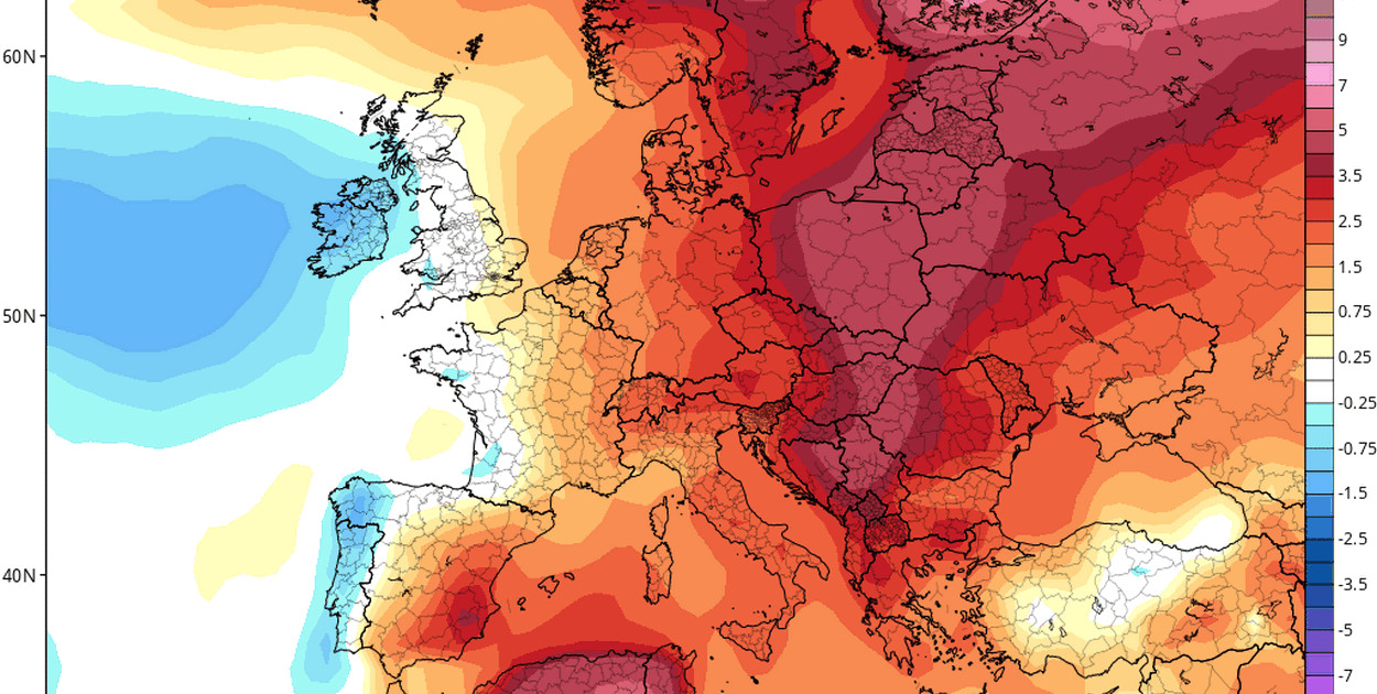 Anomalia średniej temperatury do 14 września (www.tropicaltidbits.com)