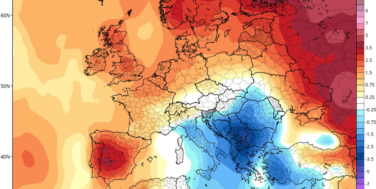 Anomalia temperatury powietrza do 20 października 2025 r. - https://www.tropicaltidbits.com