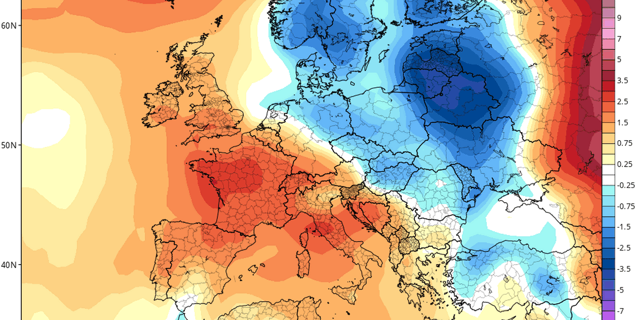 Anomalia temperatury powietrza do 18 stycznia 20-26 r. (https://www.tropicaltidbits.com/)