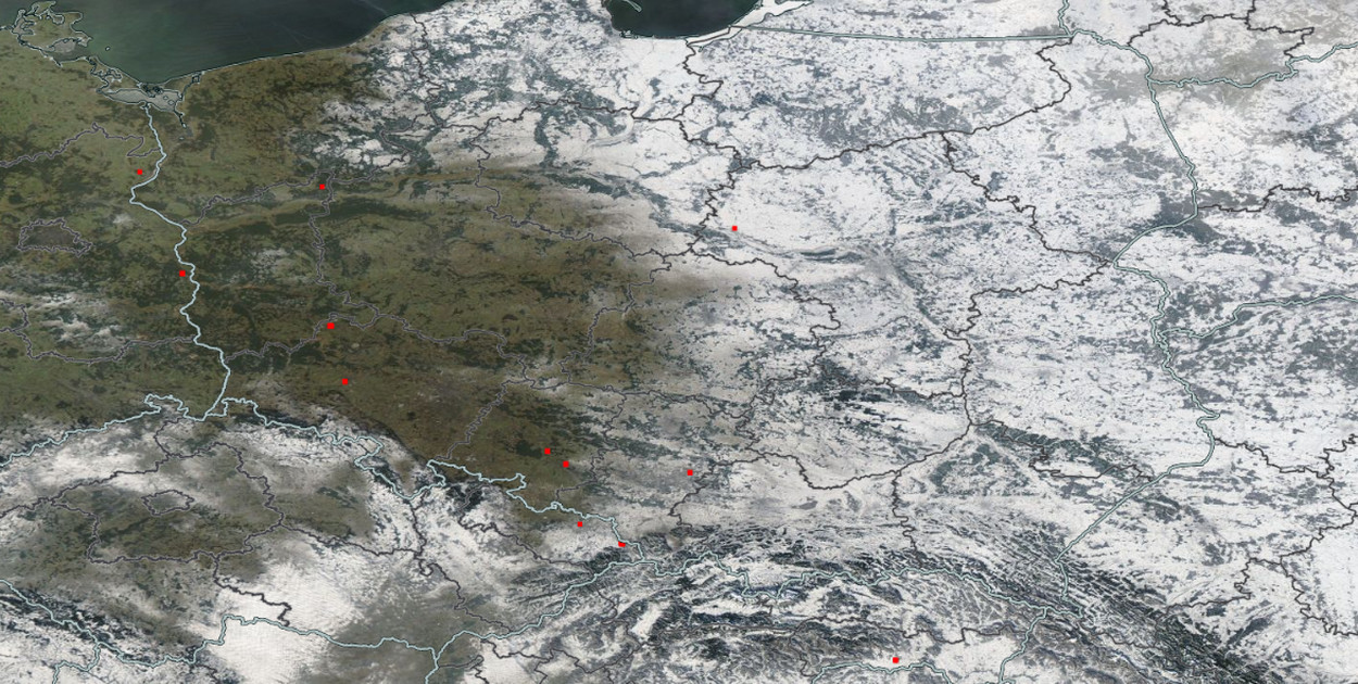 Pokrywa śnieżna na zdjęciach satelitarnych - stan na 19/20 stycznia 2026 r.