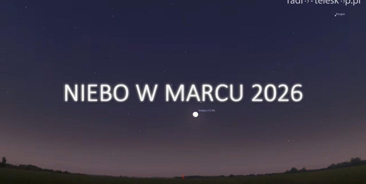 Niebo w marcu 2026 - zakrycie Regulusa przez Księżyc